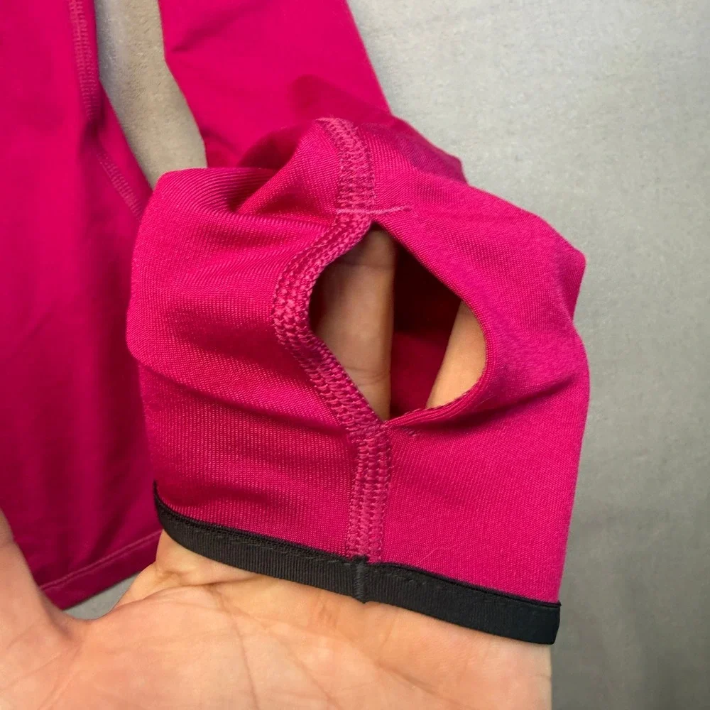 Nike Pro Dri-FIT Pullover Womens M Pink El Salvador Poly 1/2 Zip Thumbhole Top